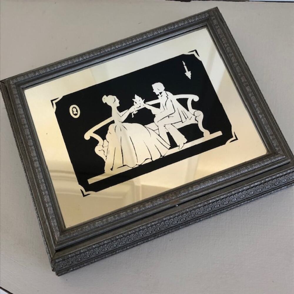 Vintage Silhouette Cosmetic /Jewelry or Trinket Box